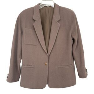 Mondi Vintage Wool Blazer Jacket Women’s Size 34 = Small Tan Brown 80s 90s
